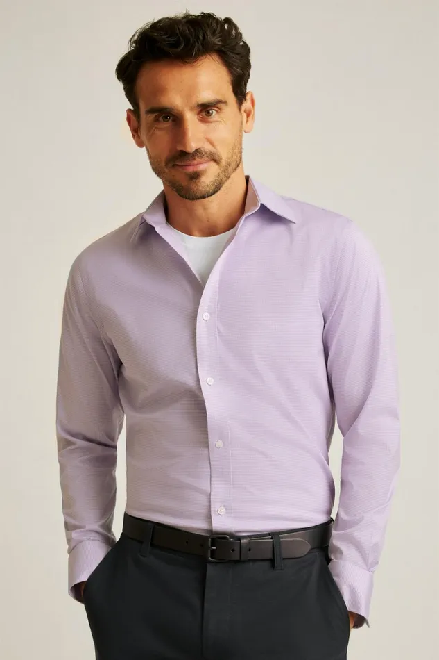 Men Weekday Warrior Dress Shirt Lavender Micro Houndstooth Bonobos Business Casual Shirts