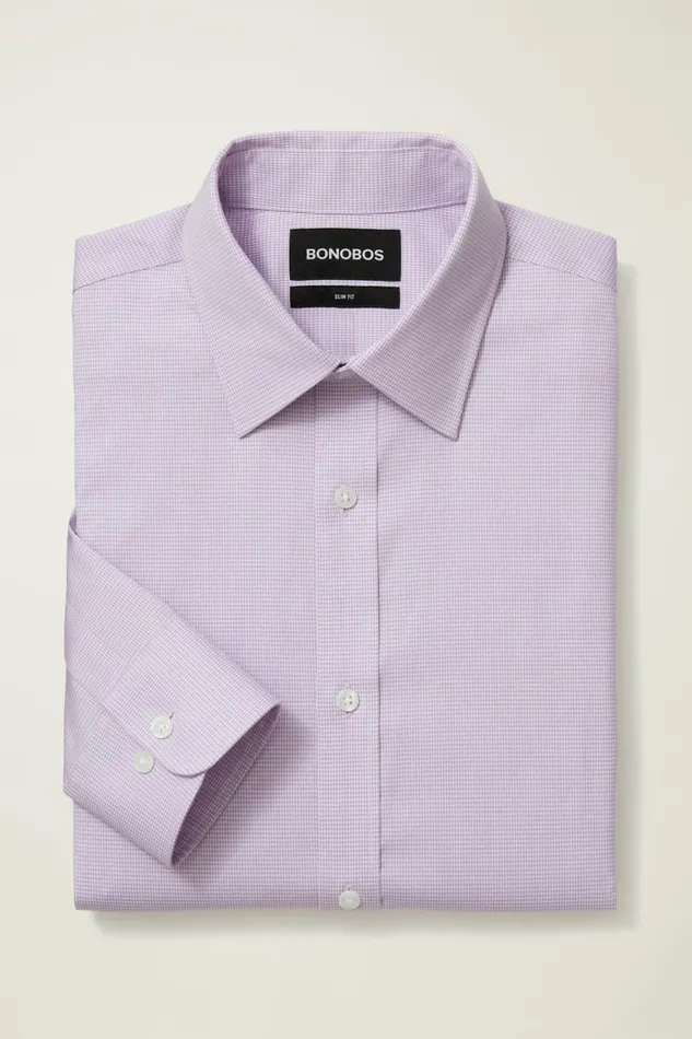 Men Weekday Warrior Dress Shirt Lavender Micro Houndstooth Bonobos Business Casual Shirts