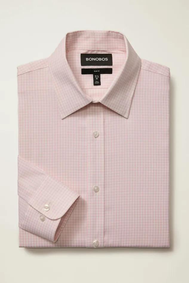 Men Weekday Warrior Dress Shirt Pink Check Bonobos Business Casual Shirts