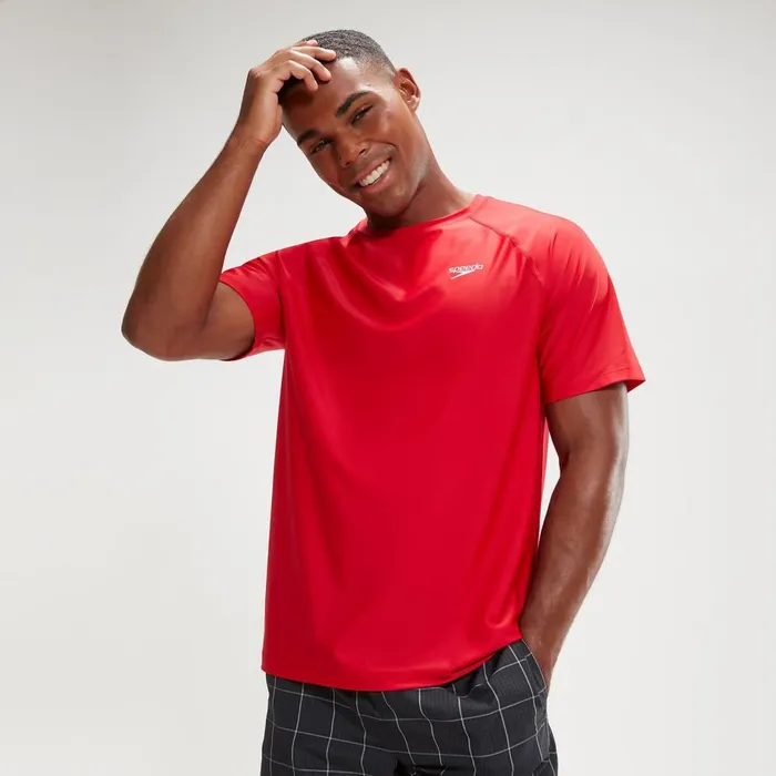 Men Wetsuits and Trisuits Speedo Men039s Essential Short Sleeve Swim Top Red Men Wetsuits and Trisuits Speedo Men039s Essential Short Sleeve Swim Top Red