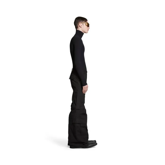 MenWomen Trousers Balenciaga Flared Cargo Trousers In Black