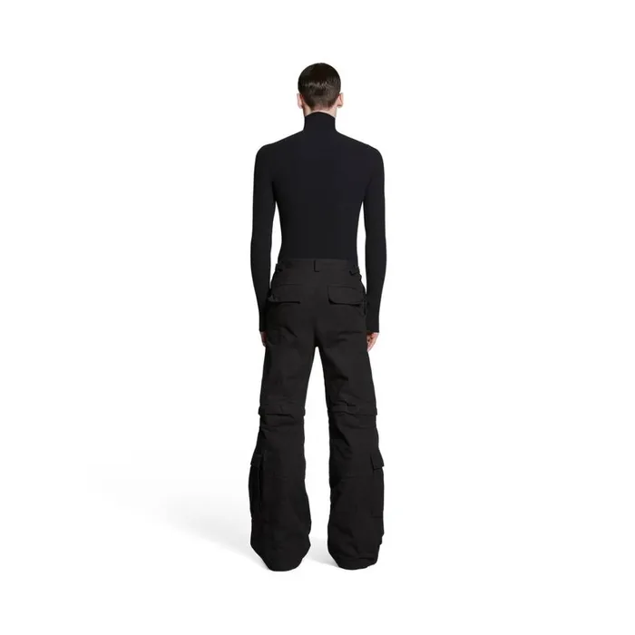 MenWomen Trousers Balenciaga Flared Cargo Trousers In Black