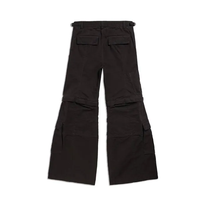 MenWomen Trousers Balenciaga Flared Cargo Trousers In Black
