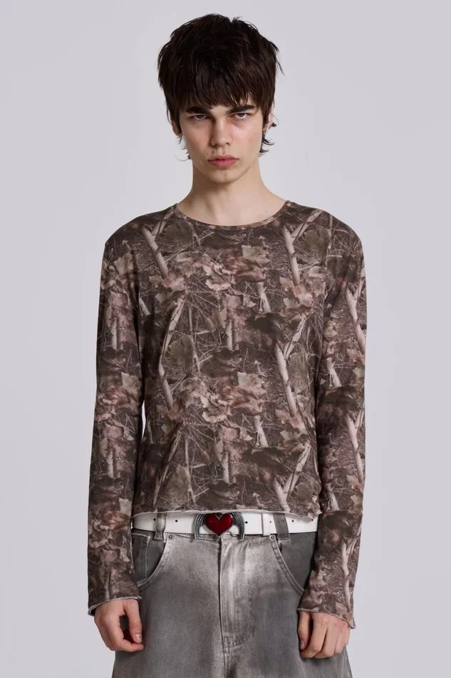 Men Woodland Long Sleeve Jaded London TShirts and Vests
