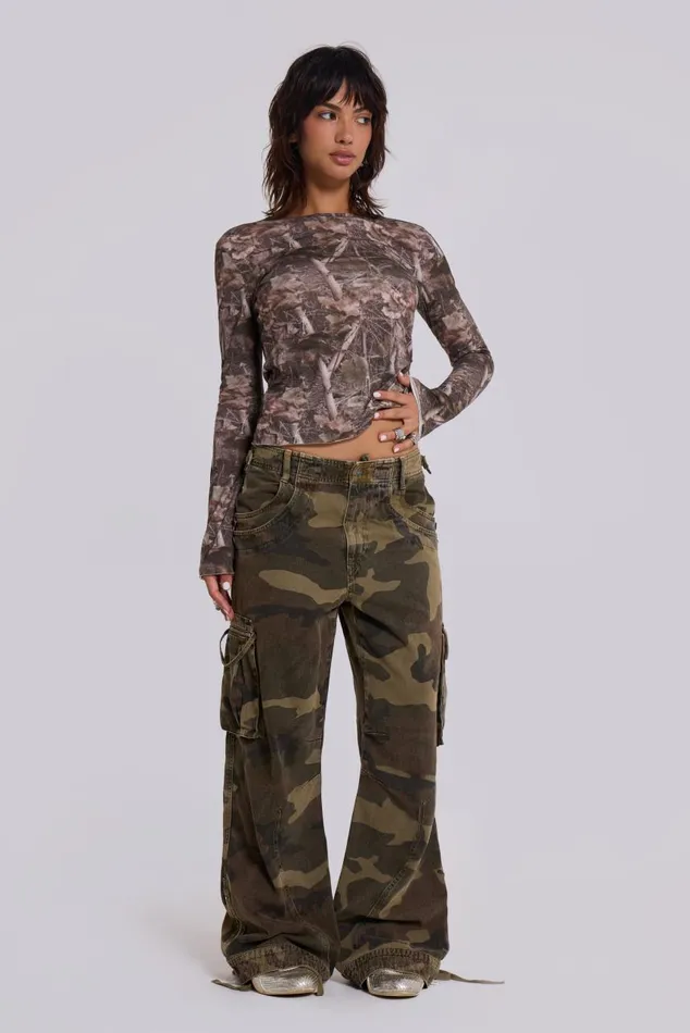 Men Woodland Long Sleeve Jaded London TShirts and Vests