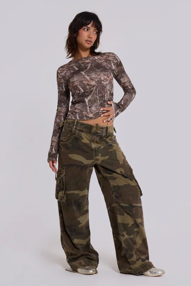 Men Woodland Long Sleeve Jaded London TShirts and Vests