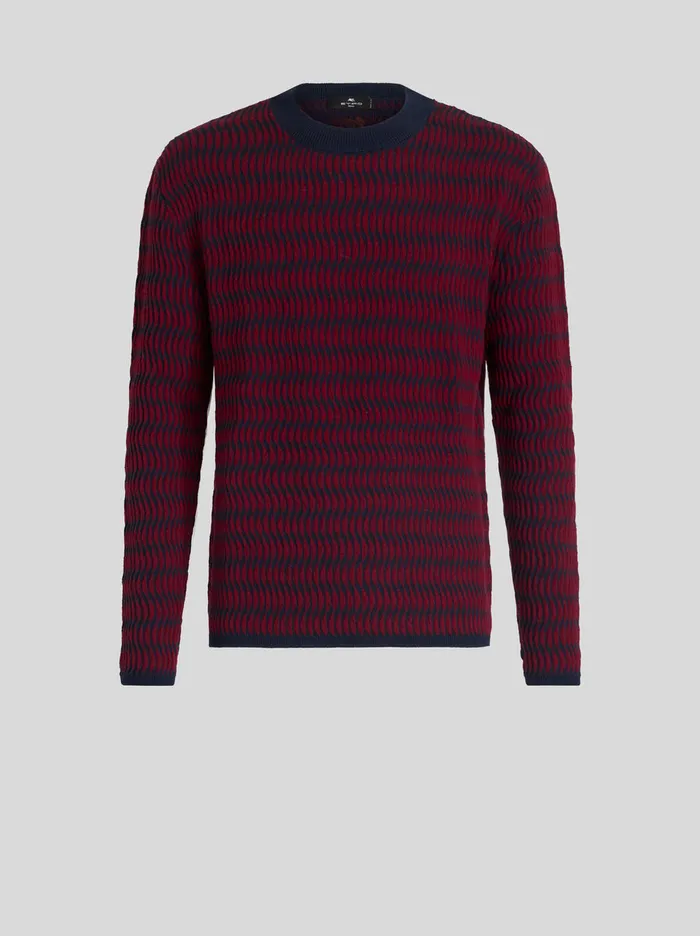 Men Wool Jacquard Sweater Etro Knitwear