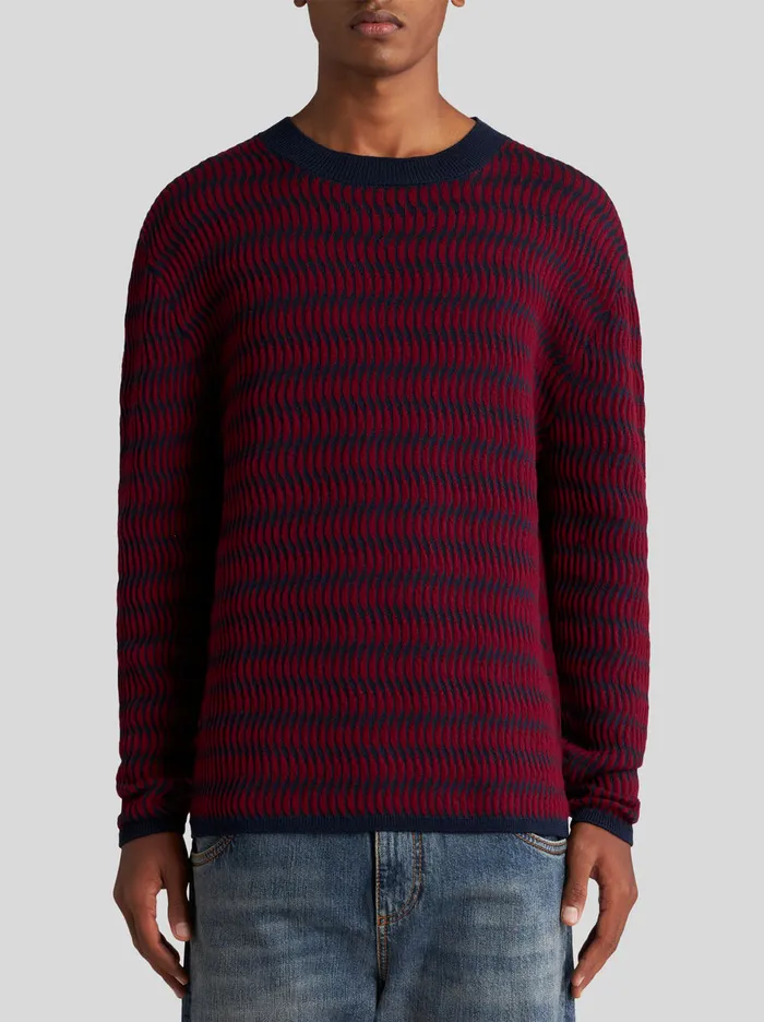 Men Wool Jacquard Sweater Etro Knitwear