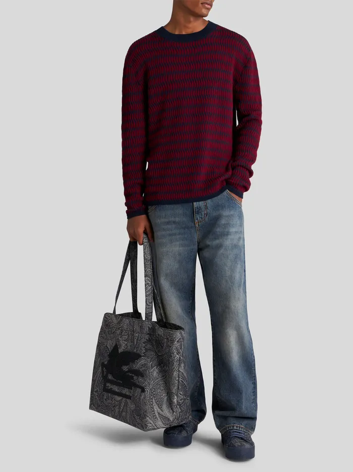 Men Wool Jacquard Sweater Etro Knitwear
