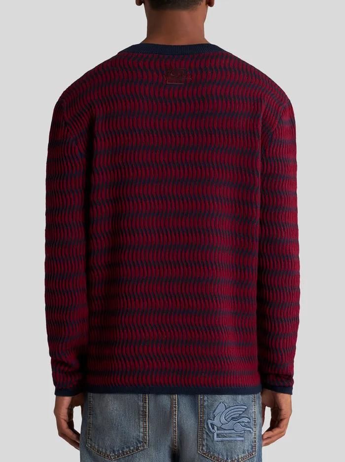 Men Wool Jacquard Sweater Etro Knitwear