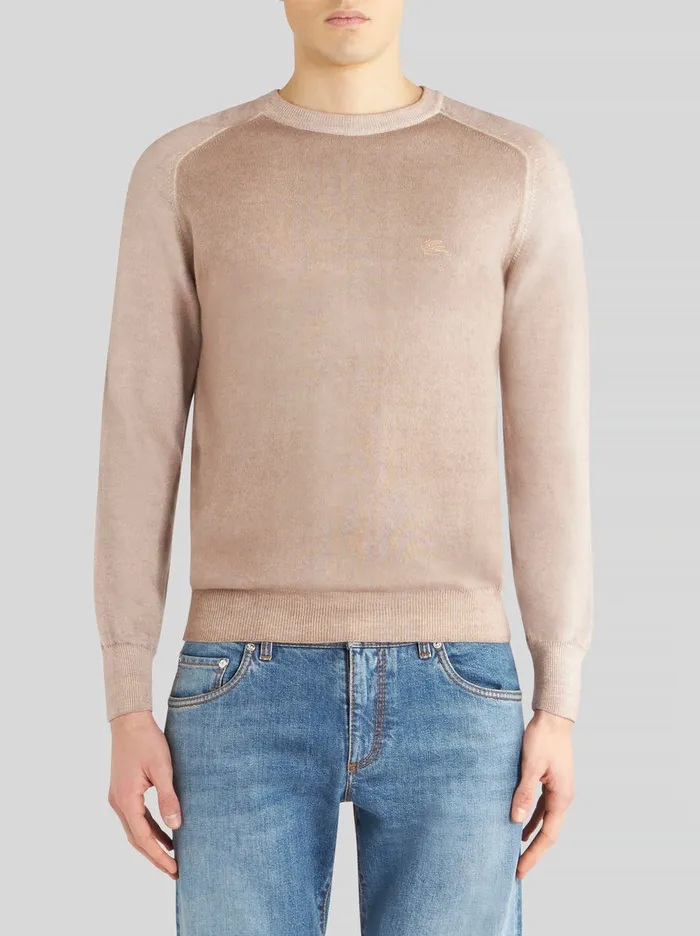 Men Wool Jumper With Logo Etro Knitwear