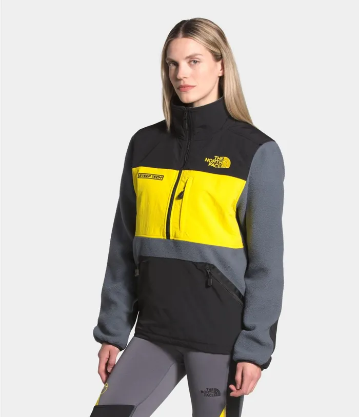 Mens Steep Tech Half Zip Fleece Vanadis Greytnf Blacklightning Yellow The North Face Fleece