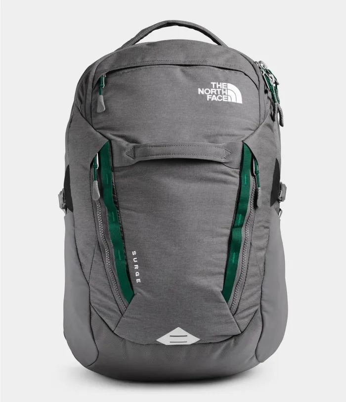 Mens Surge Backpack Zinc Grey Dark Heatherevergreen The North Face Backpacks