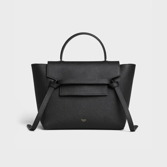 Micro Belt Bag In Grained Calfskin Black Women CELINE BELT BAG