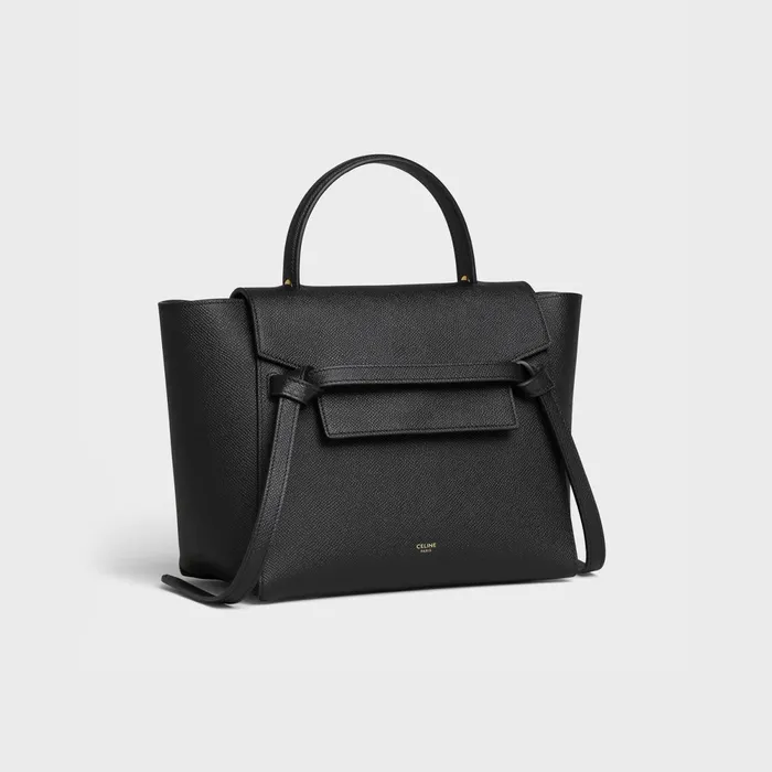 Micro Belt Bag In Grained Calfskin Black Women CELINE BELT BAG