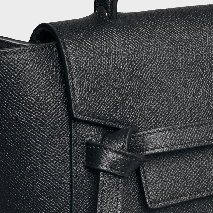 Micro Belt Bag In Grained Calfskin Black Women CELINE BELT BAG