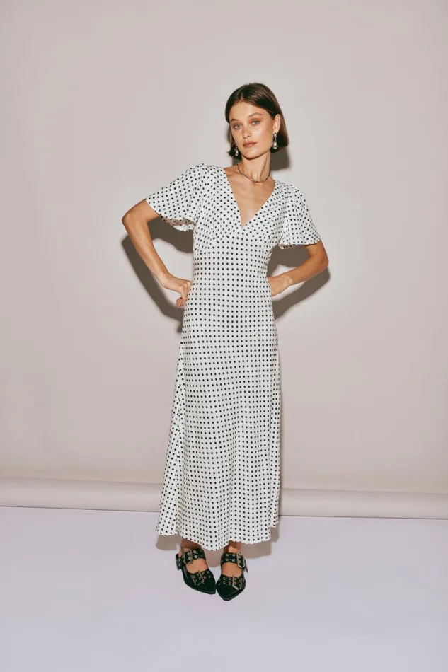 MidiMaxi Dresses Women VRG GRL Summer Nostalgia Bias Cut Midi Dress White MidiMaxi Dresses Women VRG GRL Summer Nostalgia Bias Cut Midi Dress White