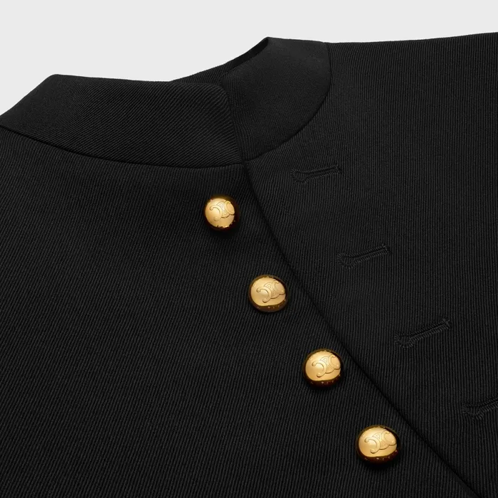 Military Jacket In Diagonal Wool Black Women CELINE JACKETS
