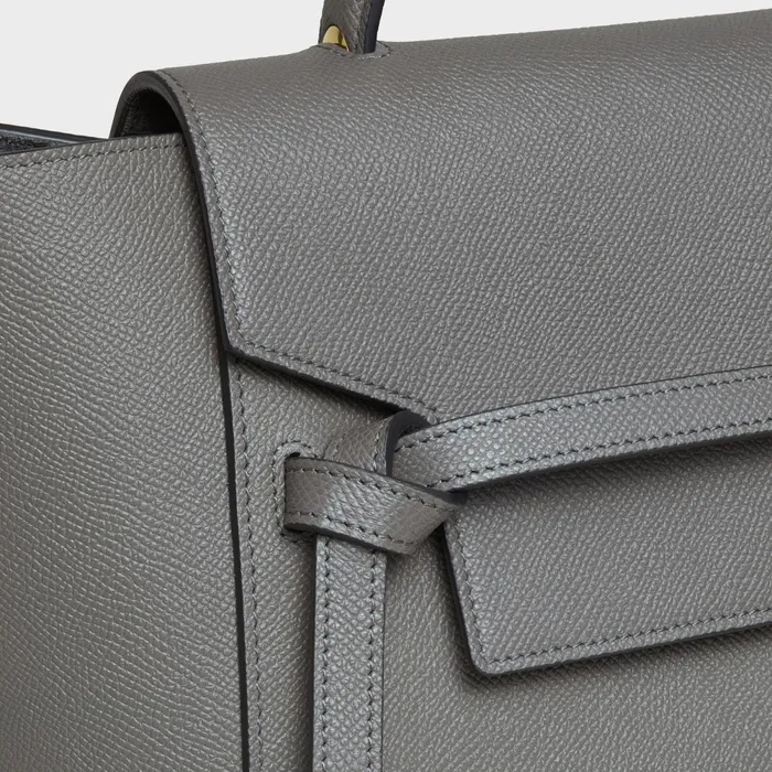 Mini Belt Bag In Grained Calfskin Grey Women CELINE BELT BAG