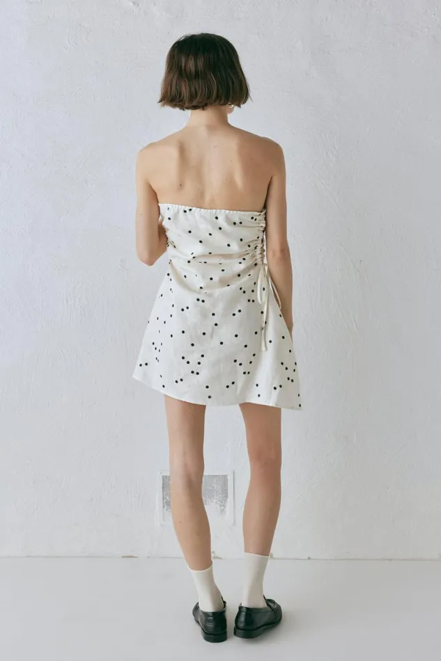 Mini Dresses Women VRG GRL Gaia Linen Mini Dress Dot Mini Dresses Women VRG GRL Gaia Linen Mini Dress Dot
