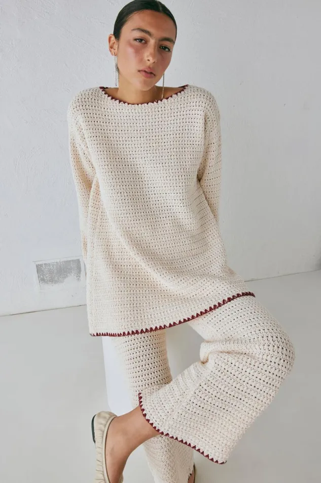 Mini Dresses Women VRG GRL Stella Knit Tunic Cream