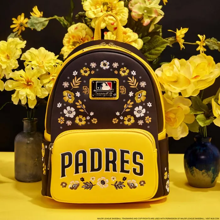 MLB San Diego Padres Floral Mini Backpack Unisex Loungefly Backpacks MLB San Diego Padres Floral Mini Backpack Unisex Loungefly Backpacks