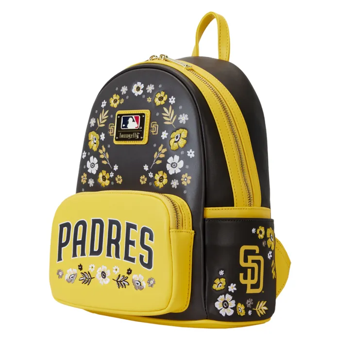 MLB San Diego Padres Floral Mini Backpack Unisex Loungefly Backpacks MLB San Diego Padres Floral Mini Backpack Unisex Loungefly Backpacks