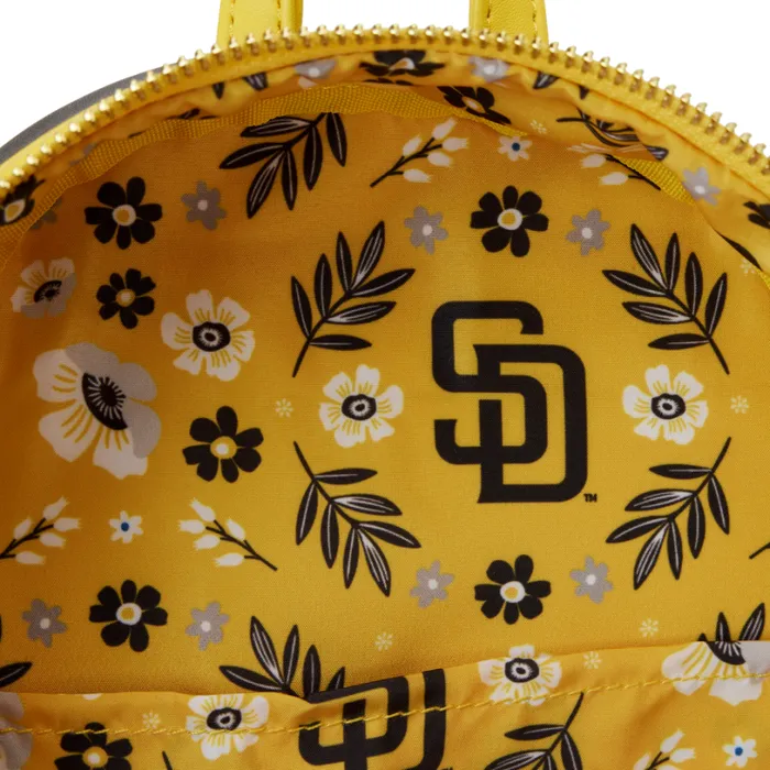 MLB San Diego Padres Floral Mini Backpack Unisex Loungefly Backpacks MLB San Diego Padres Floral Mini Backpack Unisex Loungefly Backpacks