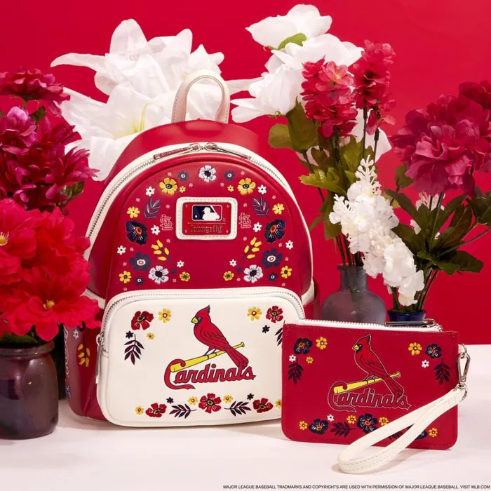 MLB St Louis Cardinals Floral Card Holder Wristlet Clutch Unisex Loungefly Bags and Wallets MLB St Louis Cardinals Floral Card Holder Wristlet Clutch Unisex Loungefly Bags and Wallets