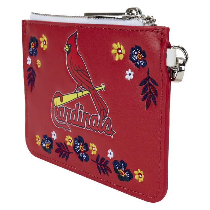 MLB St Louis Cardinals Floral Card Holder Wristlet Clutch Unisex Loungefly Bags and Wallets MLB St Louis Cardinals Floral Card Holder Wristlet Clutch Unisex Loungefly Bags and Wallets