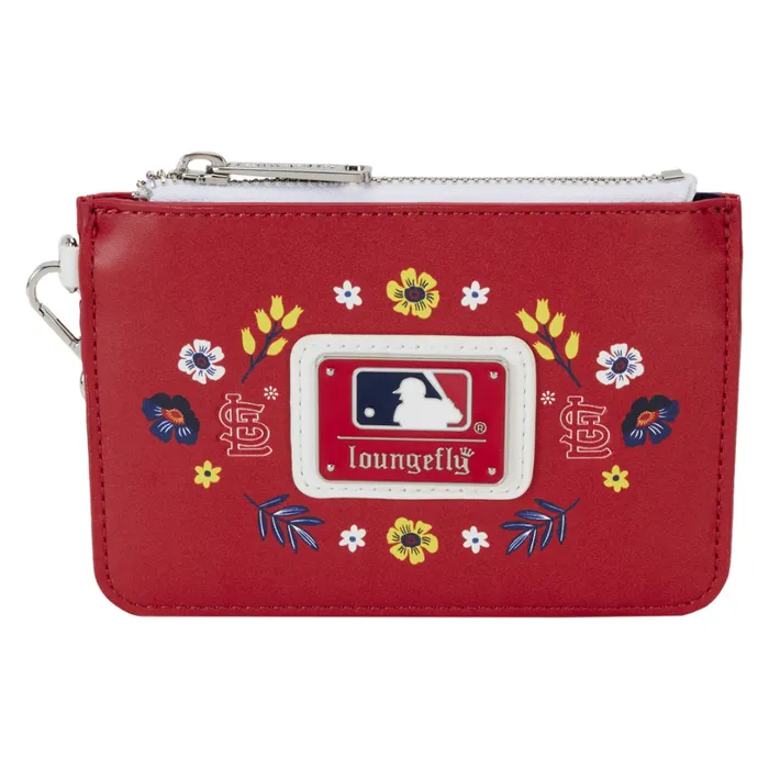 MLB St Louis Cardinals Floral Card Holder Wristlet Clutch Unisex Loungefly Bags and Wallets MLB St Louis Cardinals Floral Card Holder Wristlet Clutch Unisex Loungefly Bags and Wallets