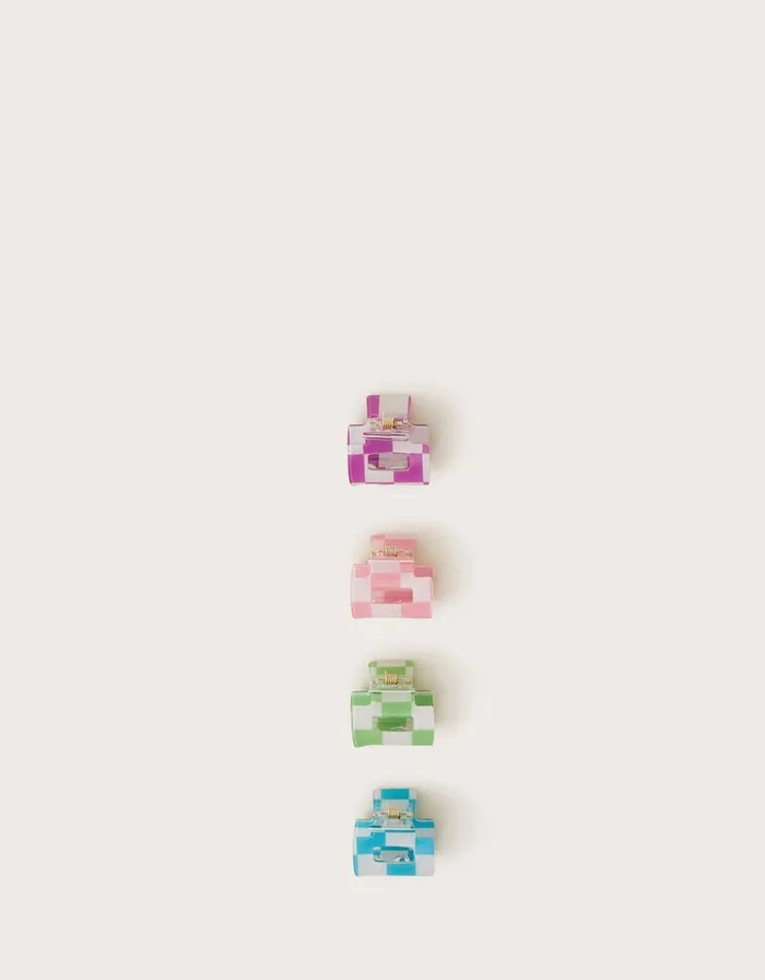 Monsoon 4Pack Check Claw Clips Children Girls039 Hair Accessories