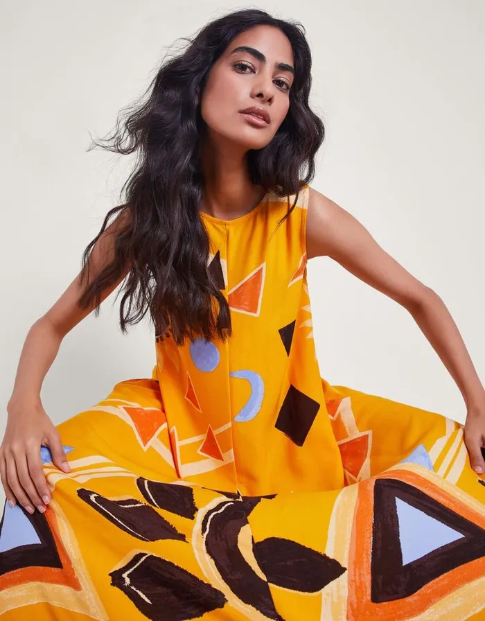 Monsoon Amanda Print Dress Orange Women Beachwear and Swimwear Monsoon Amanda Print Dress Orange Women Beachwear and Swimwear