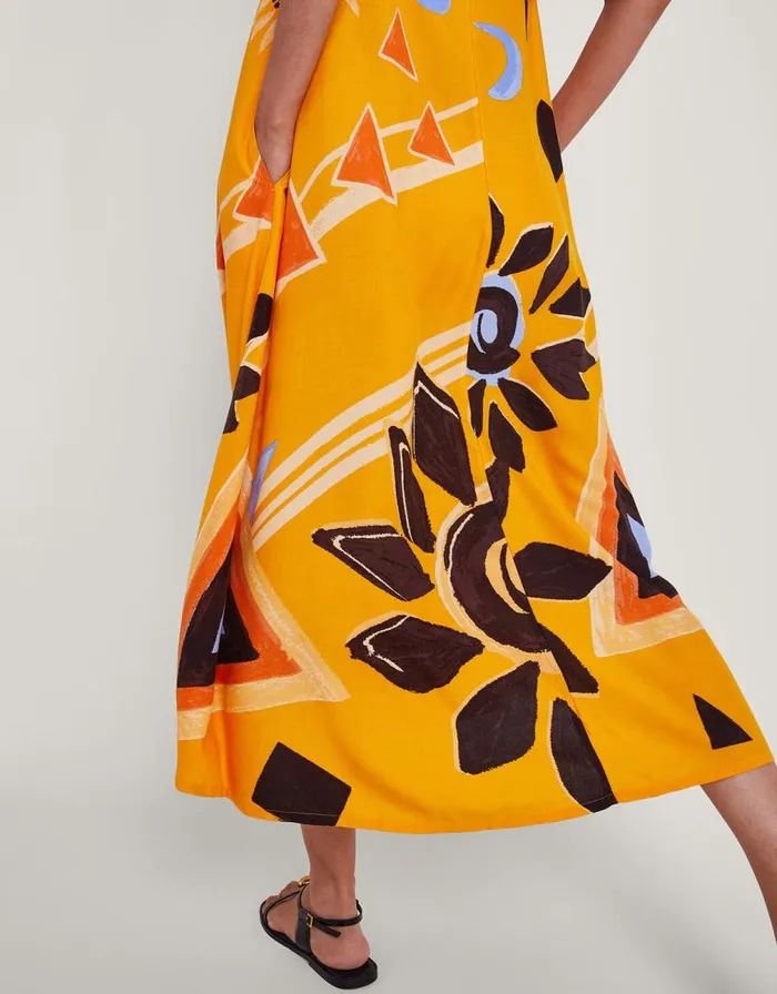 Monsoon Amanda Print Dress Orange Women Beachwear and Swimwear Monsoon Amanda Print Dress Orange Women Beachwear and Swimwear