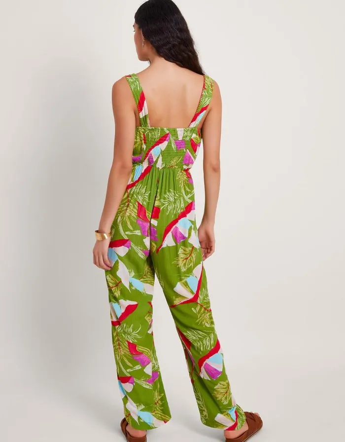 Monsoon Amina Floral Jumpsuit Green Women Beachwear and Swimwear Monsoon Amina Floral Jumpsuit Green Women Beachwear and Swimwear