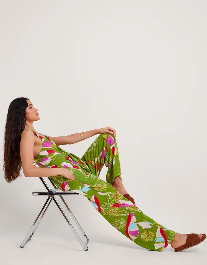 Monsoon Amina Floral Jumpsuit Green Women Beachwear and Swimwear Monsoon Amina Floral Jumpsuit Green Women Beachwear and Swimwear