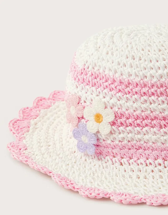 Monsoon Baby Crochet Flower Hat Pink Children Hats and Sunglasses Monsoon Baby Crochet Flower Hat Pink Children Hats and Sunglasses