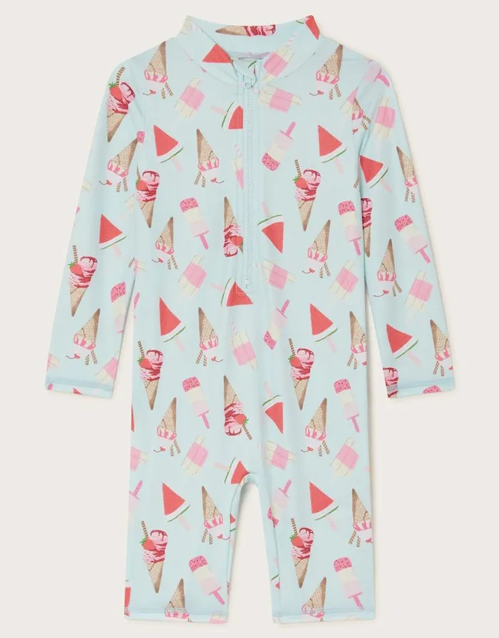 Monsoon Baby Ice Cream Surf Suit Blue Children Beachwear and Swimwear