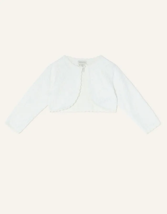 Monsoon Baby Lace Cardigan Ivory Children Partywear
