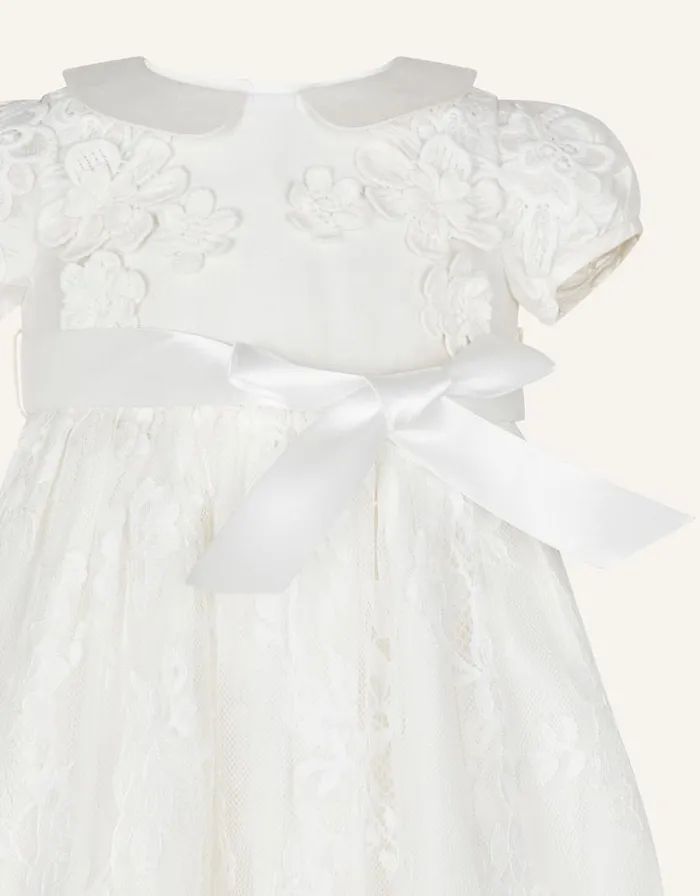 Monsoon Baby Provenza Silk Christening Dress Ivory Children Partywear Monsoon Baby Provenza Silk Christening Dress Ivory Children Partywear