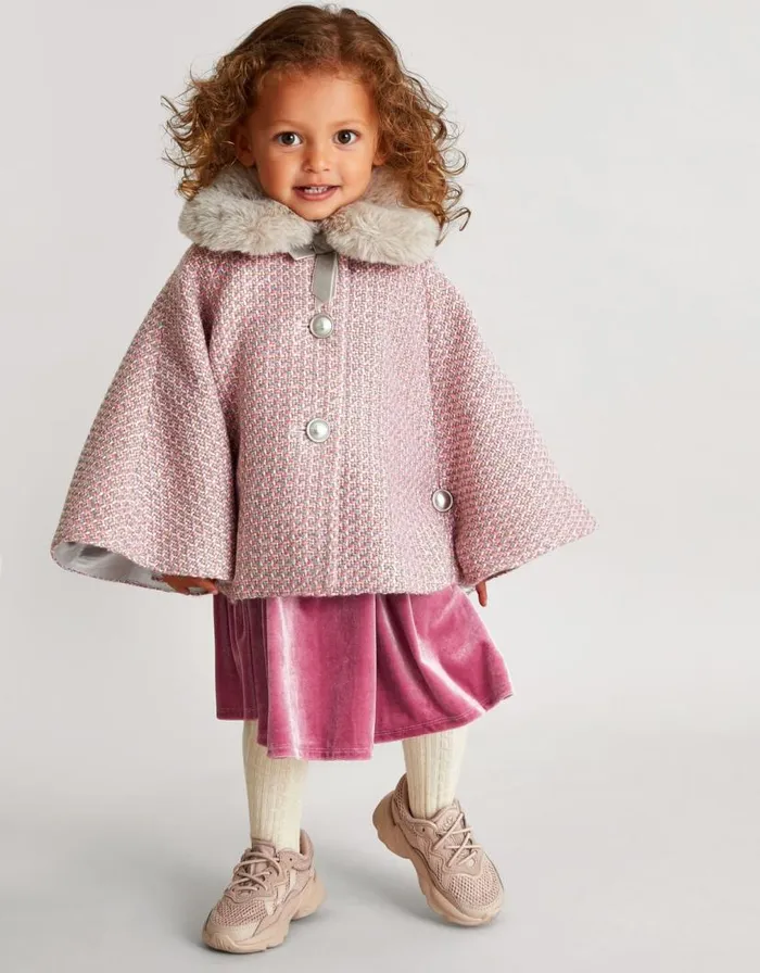 Monsoon Baby Tweed Cape Grey Children Coats and Jackets