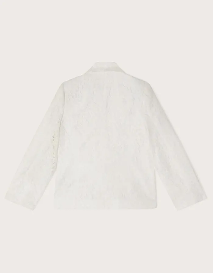 Monsoon Brea Lace Bridesmaid Blazer Ivory Children Partywear Monsoon Brea Lace Bridesmaid Blazer Ivory Children Partywear