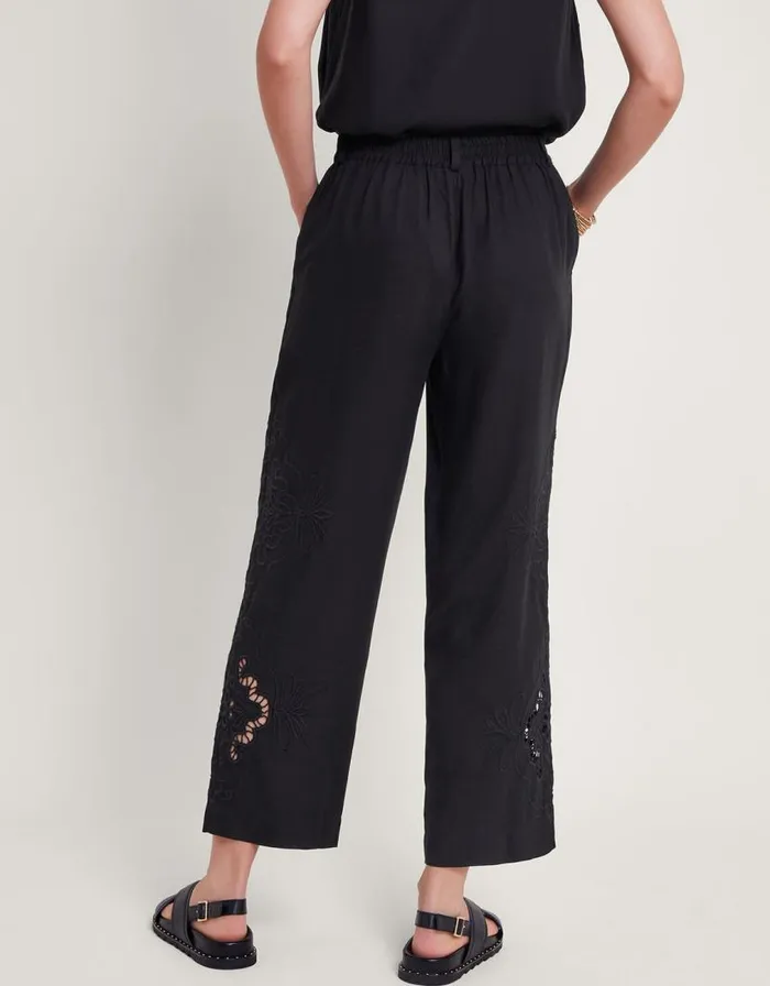 Monsoon Cara Cutwork Trousers Black Women Trousers and Jeans Monsoon Cara Cutwork Trousers Black Women Trousers and Jeans