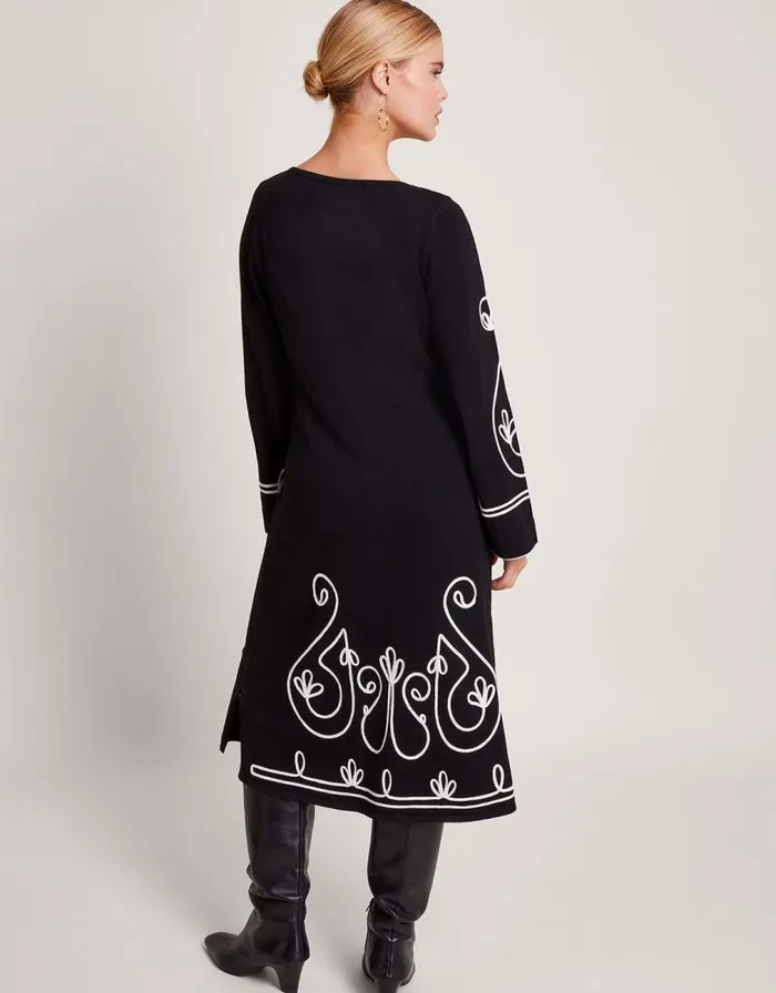 Monsoon Celda Cornelli Dress Black Women Knitwear Monsoon Celda Cornelli Dress Black Women Knitwear