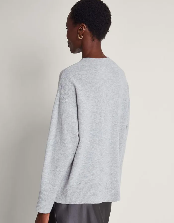 Monsoon Claire Cashmere Jumper Grey Women Knitwear Monsoon Claire Cashmere Jumper Grey Women Knitwear