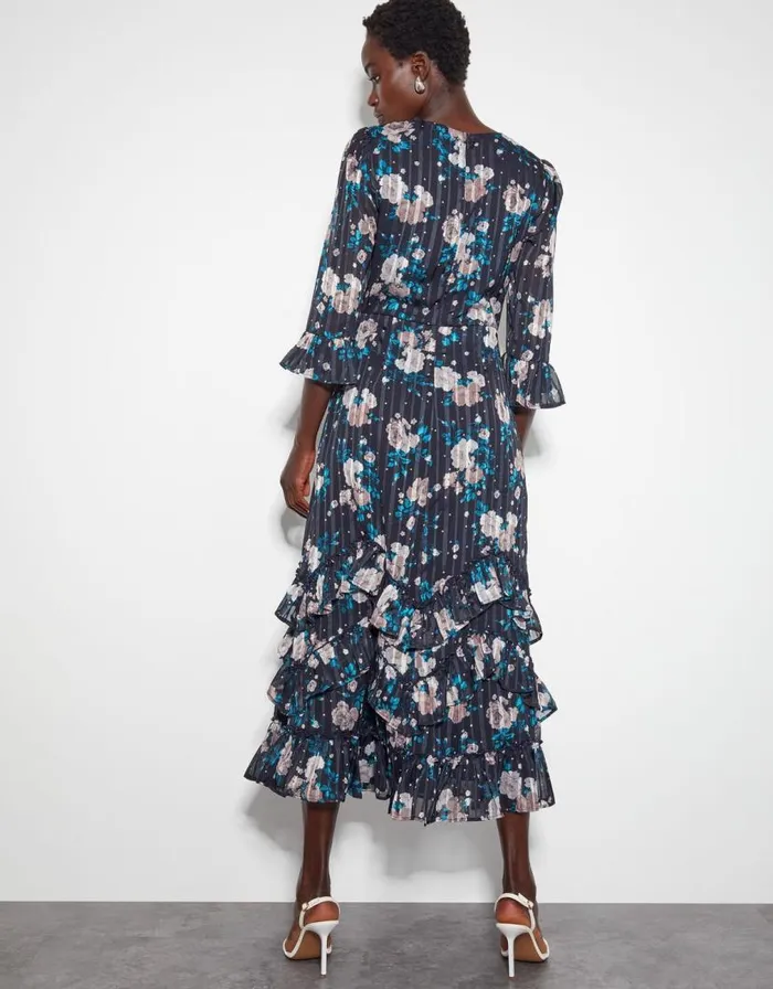 Monsoon Drew Floral Burnout Midi Dress Blue Women Midi Dresses Monsoon Drew Floral Burnout Midi Dress Blue Women Midi Dresses