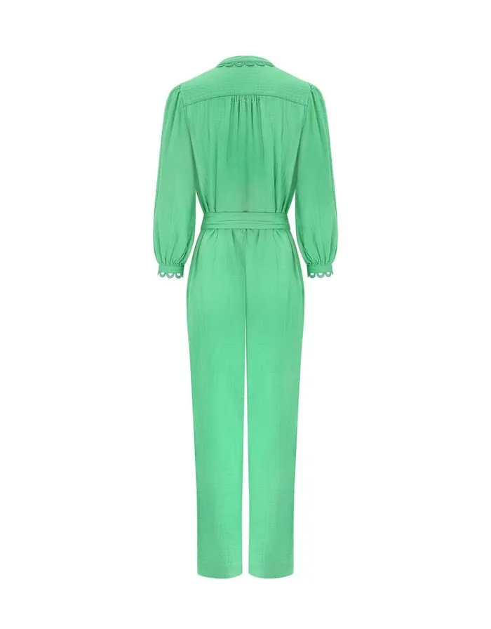 Monsoon East Lace Trim Jumpsuit Green Women Jumpsuits Monsoon East Lace Trim Jumpsuit Green Women Jumpsuits