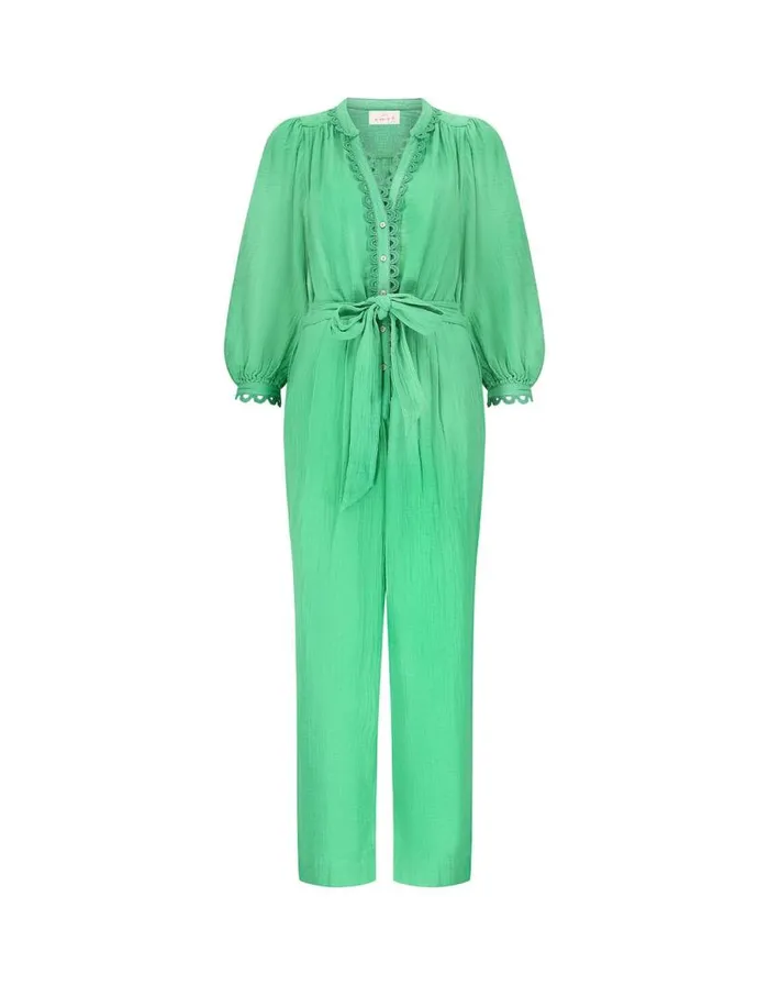Monsoon East Lace Trim Jumpsuit Green Women Jumpsuits Monsoon East Lace Trim Jumpsuit Green Women Jumpsuits