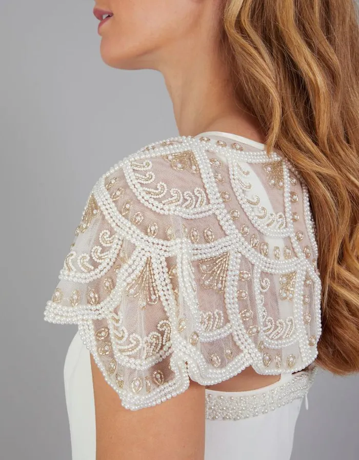 Monsoon Embellished Bridal Shoulder Cape Ivory Women Scarves Monsoon Embellished Bridal Shoulder Cape Ivory Women Scarves