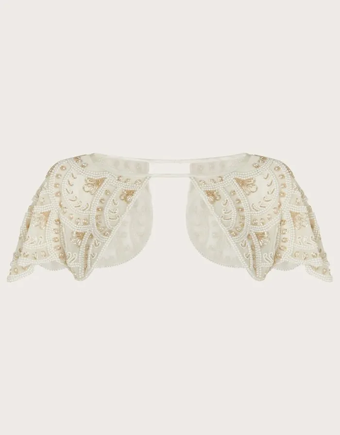 Monsoon Embellished Bridal Shoulder Cape Ivory Women Scarves Monsoon Embellished Bridal Shoulder Cape Ivory Women Scarves